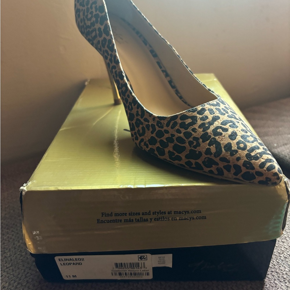 New Thalia Sodi Leopard Print Stiletto Heels 11M